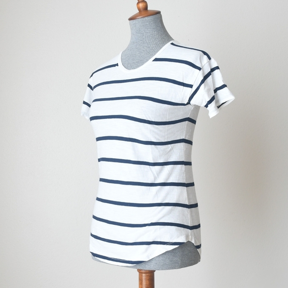 Madewell Whisper Cotton Crewneck Tee Creston Stripe T-Shirt Size XS - Picture 4 of 9